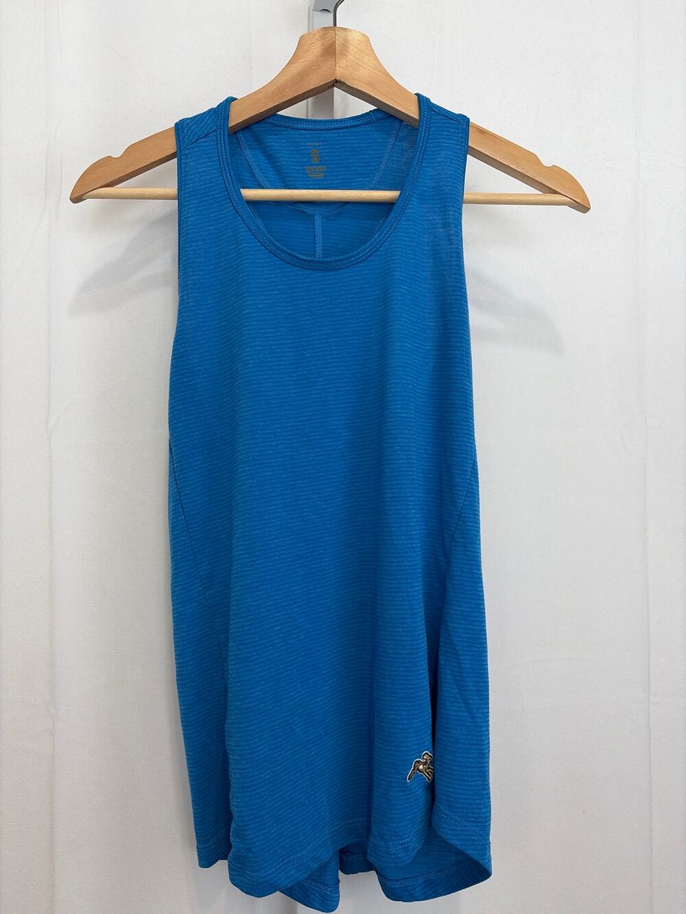 TRACKSMITH Striped Tank Top Running Singlet Racerback Sleeveless Blue Size S